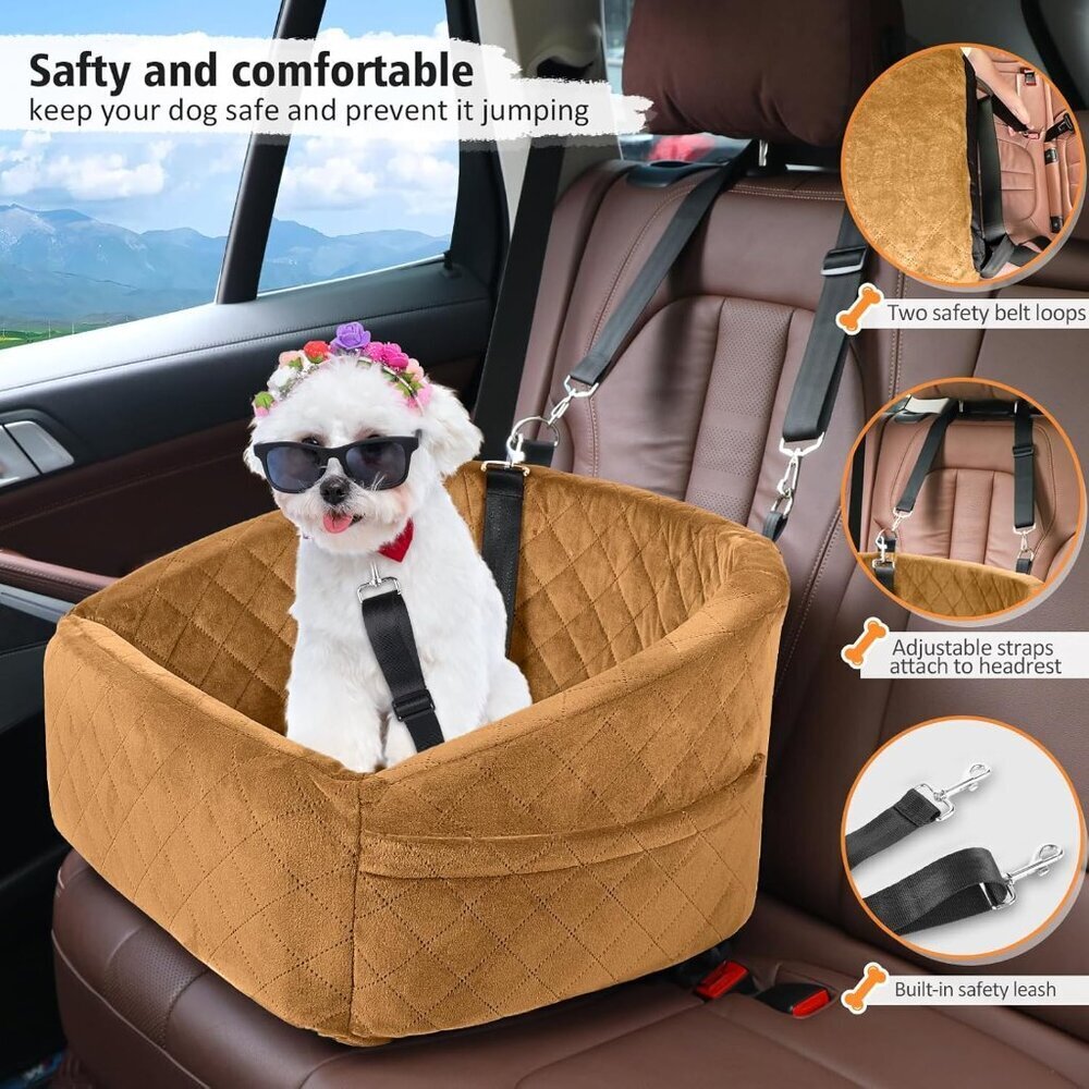 Dog Car Seat for Small Medium Dogs,Detachable